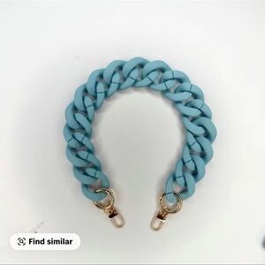 FOR PATTI Chunky Matte Light Blue Chain Strap with Gold Clips